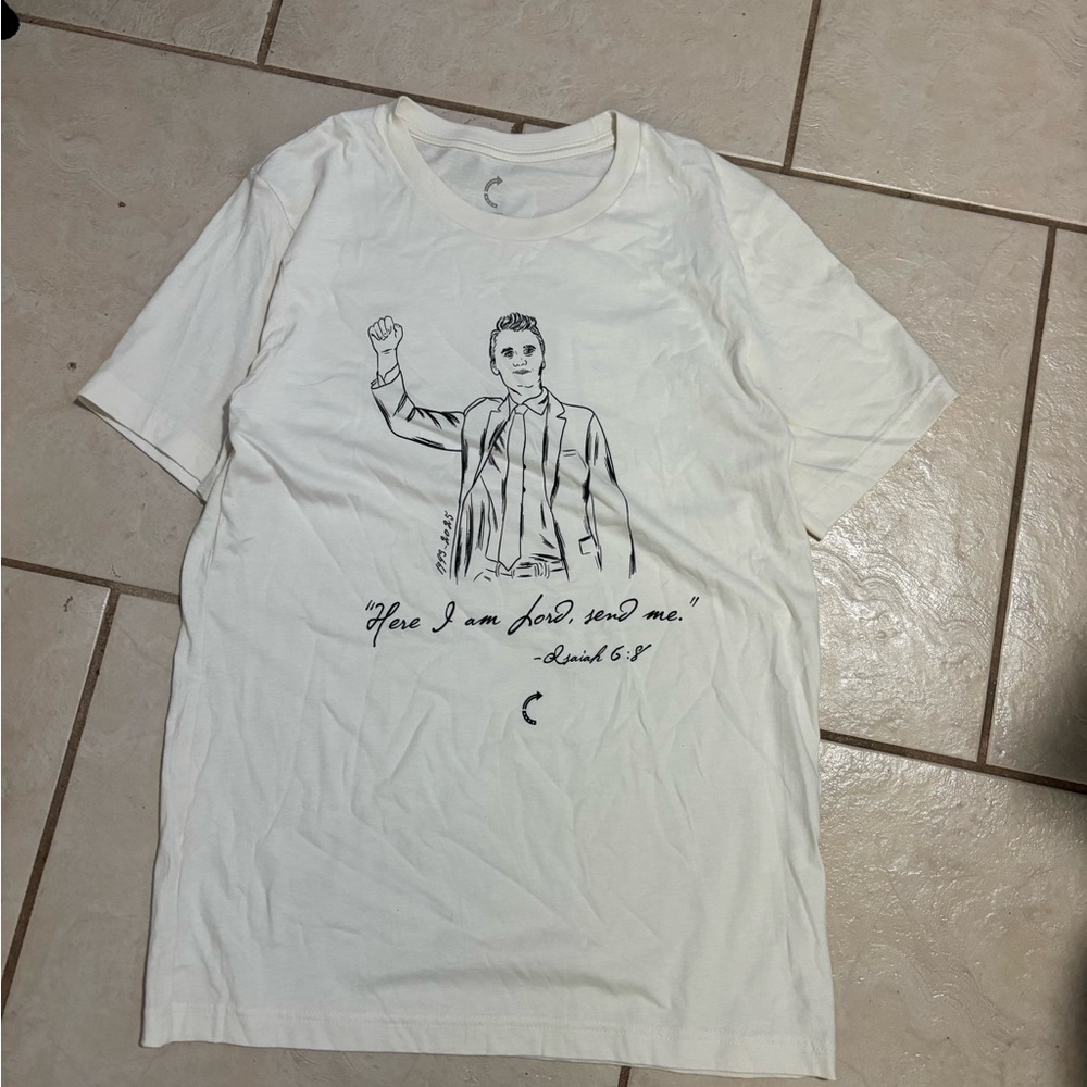 Men's White Graphic Tee with Motivational Design